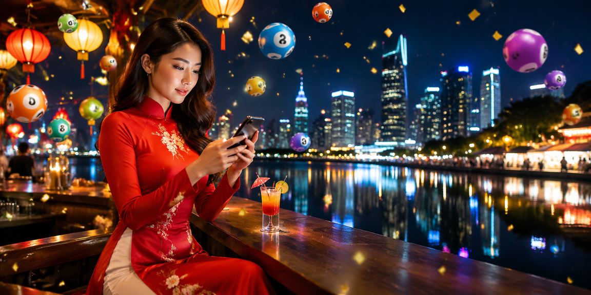 Trò chơi xổ số truyền thống tại Hà Nội với nữ mẫu áo dài